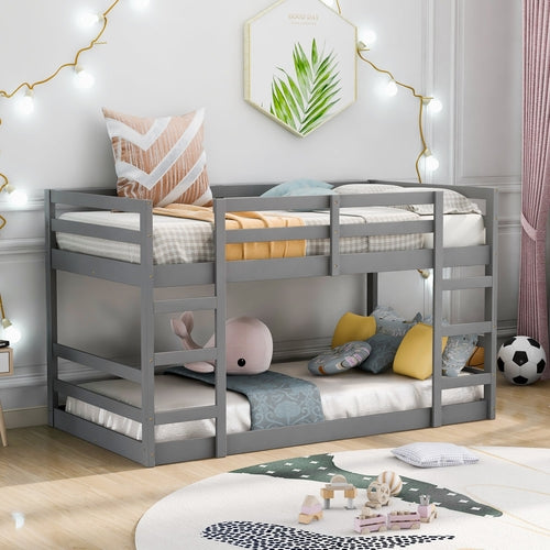Twin Over Twin Bunk Bed with Ladder