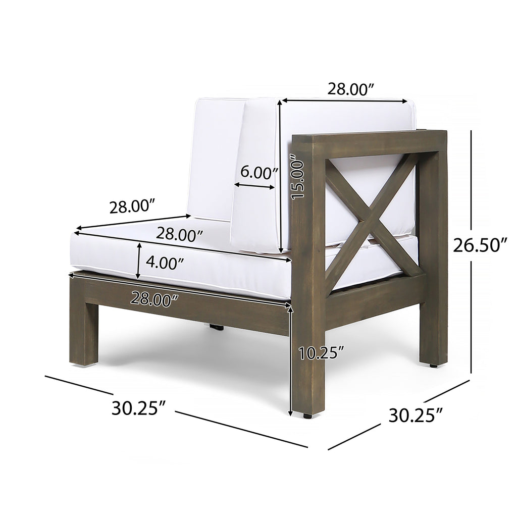 BRAVA X-BACK LOVESEAT ACACIA WOOD OUTDOOR WATER-RESISTANT SOFA