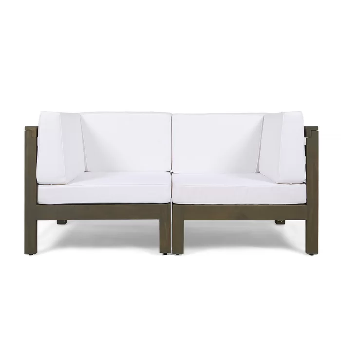 BRAVA X-BACK LOVESEAT ACACIA WOOD OUTDOOR WATER-RESISTANT SOFA