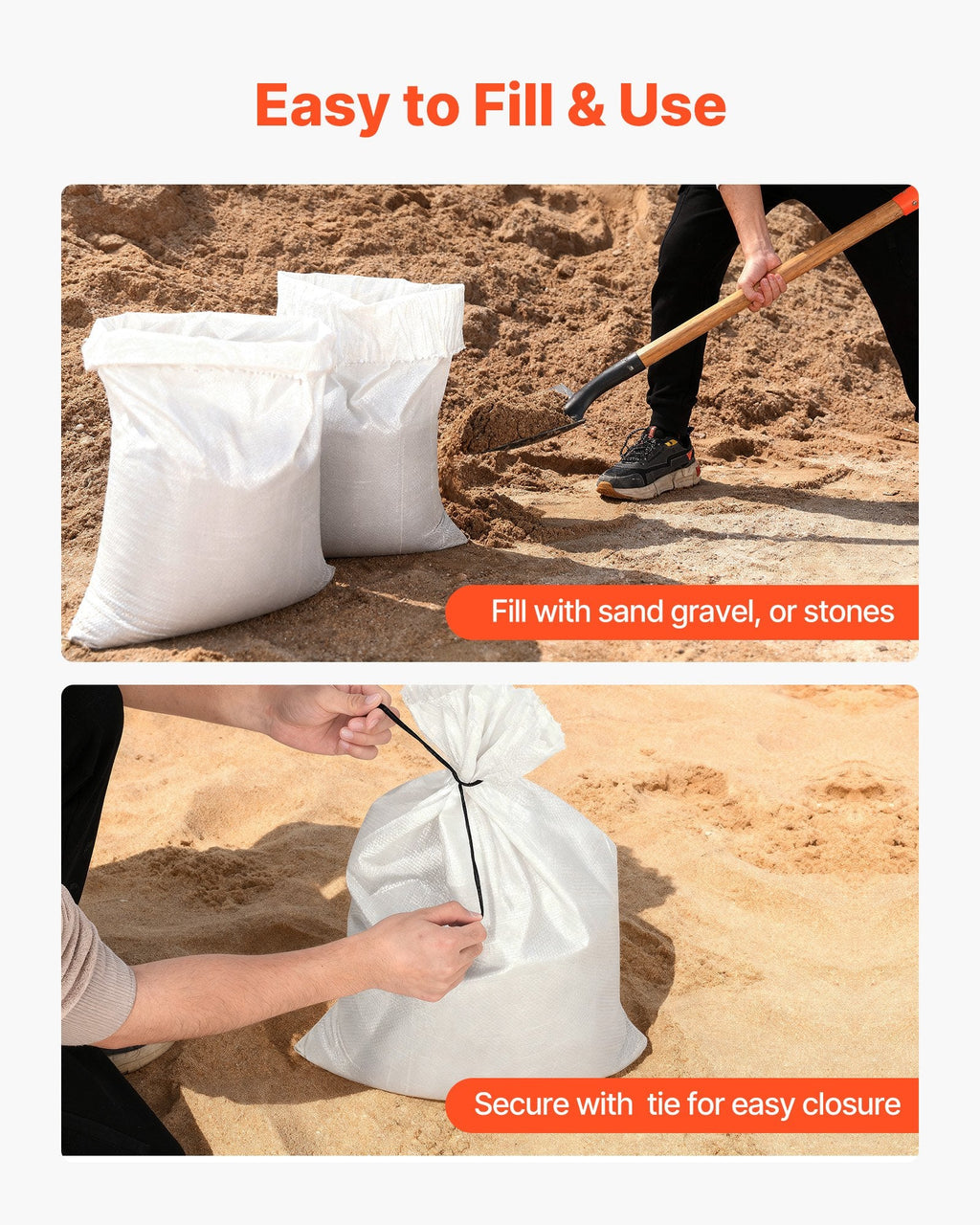 Heavy Duty Sand Bags, 50Pack 14" X 26", Empty Sandbags For Flooding