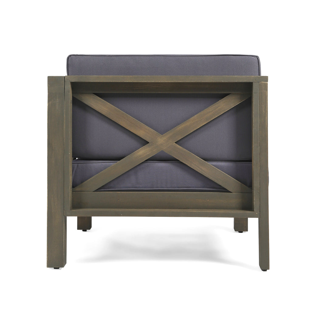 BRAVA X-BACK LOVESEAT ACACIA WOOD OUTDOOR WATER-RESISTANT SOFA