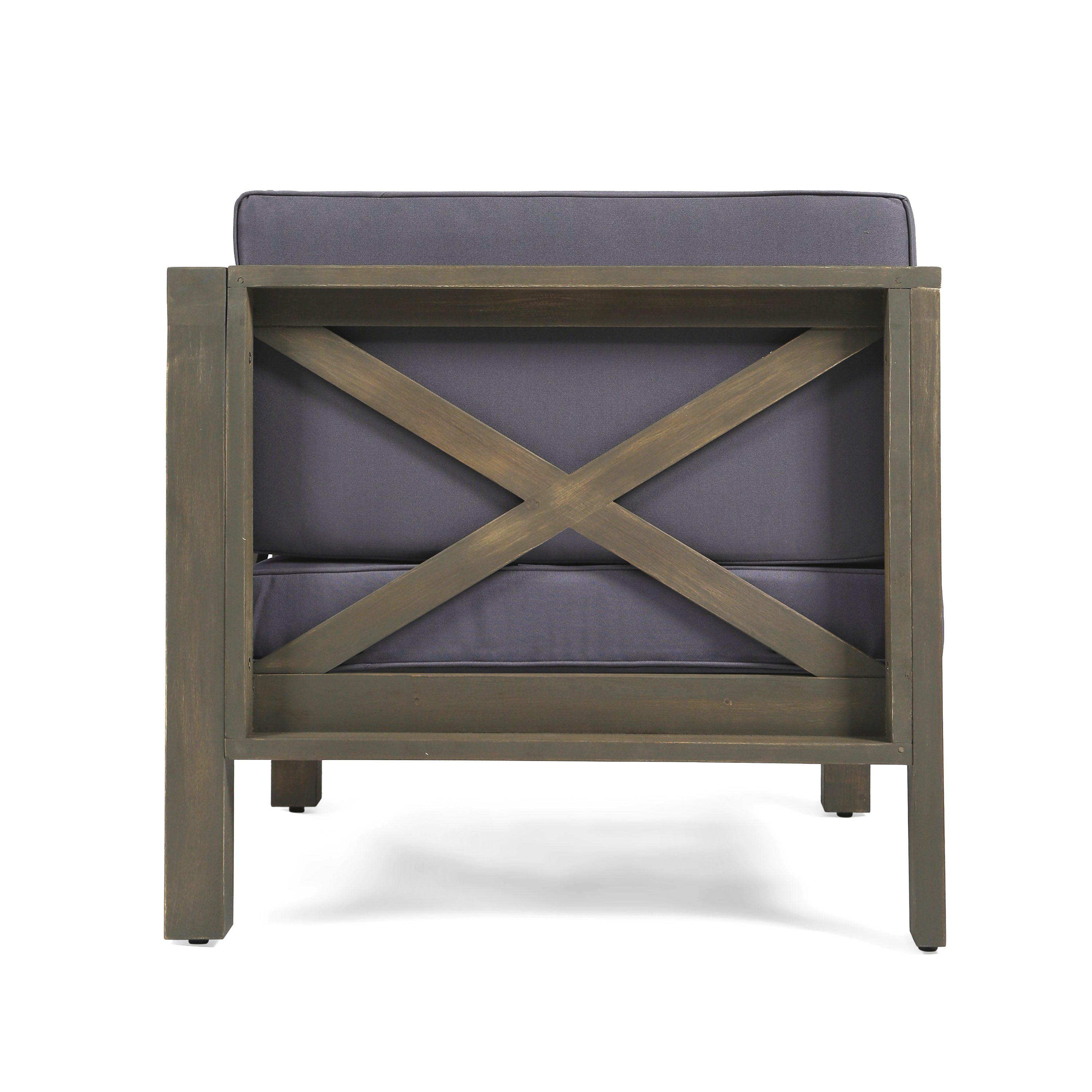 BRAVA X-BACK LOVESEAT ACACIA WOOD OUTDOOR WATER-RESISTANT SOFA
