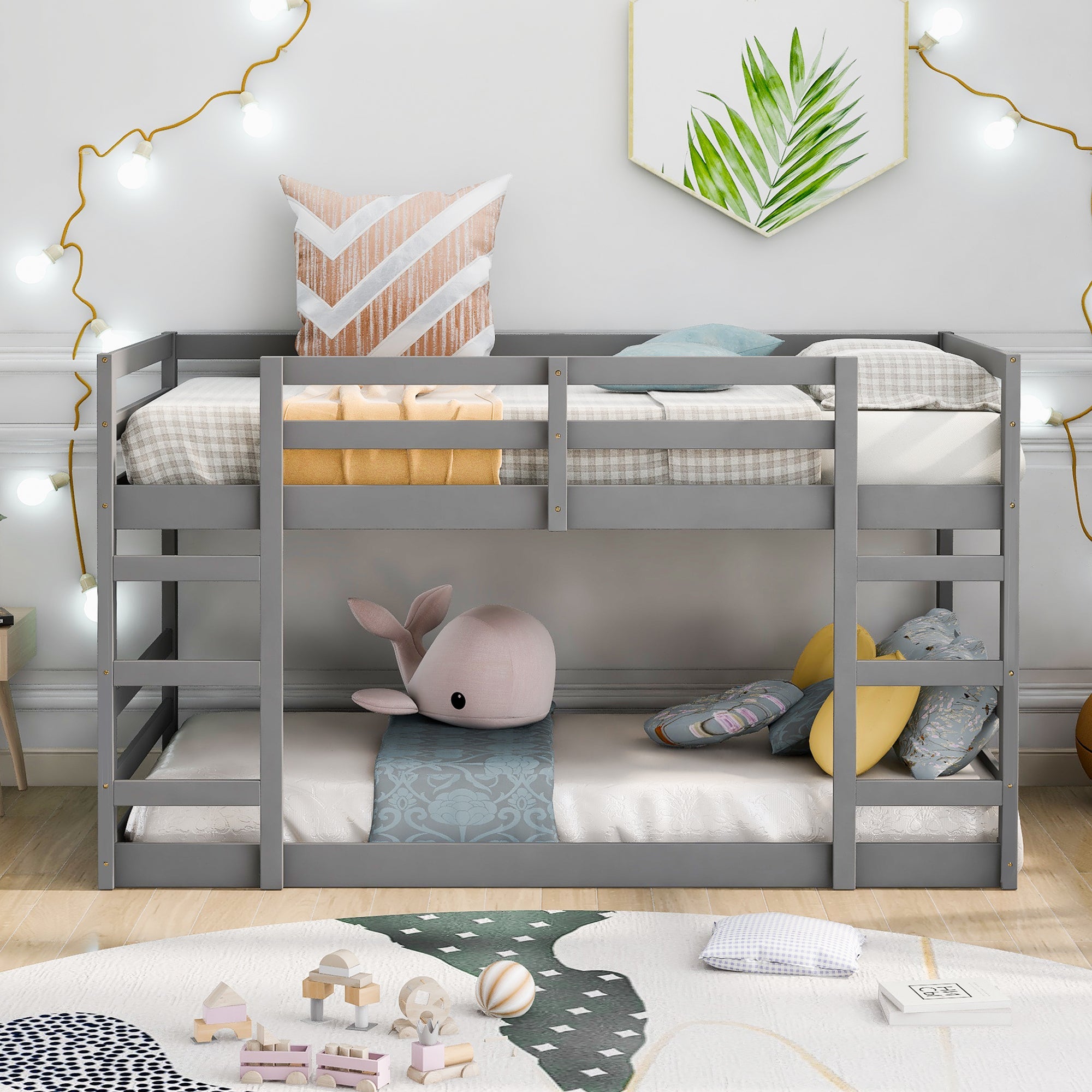 Twin Over Twin Bunk Bed with Ladder