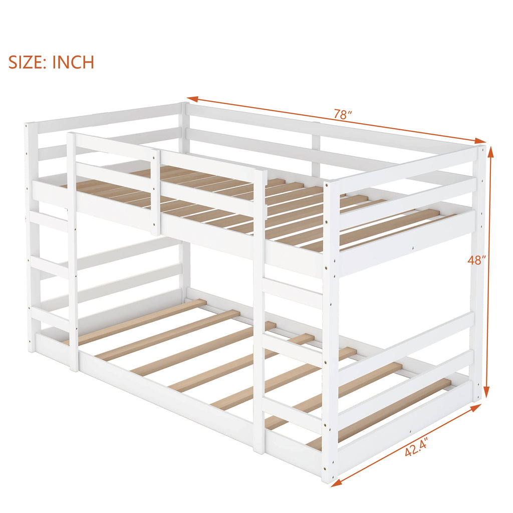Twin Over Twin Bunk Bed with Ladder
