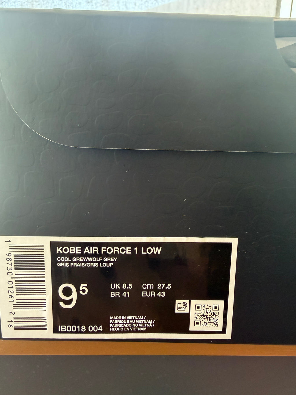 Kobe Bryant Air Force 1 Low 9.5