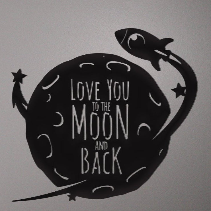 Moon and Back - Rocket - Metal Wall Art/Decor