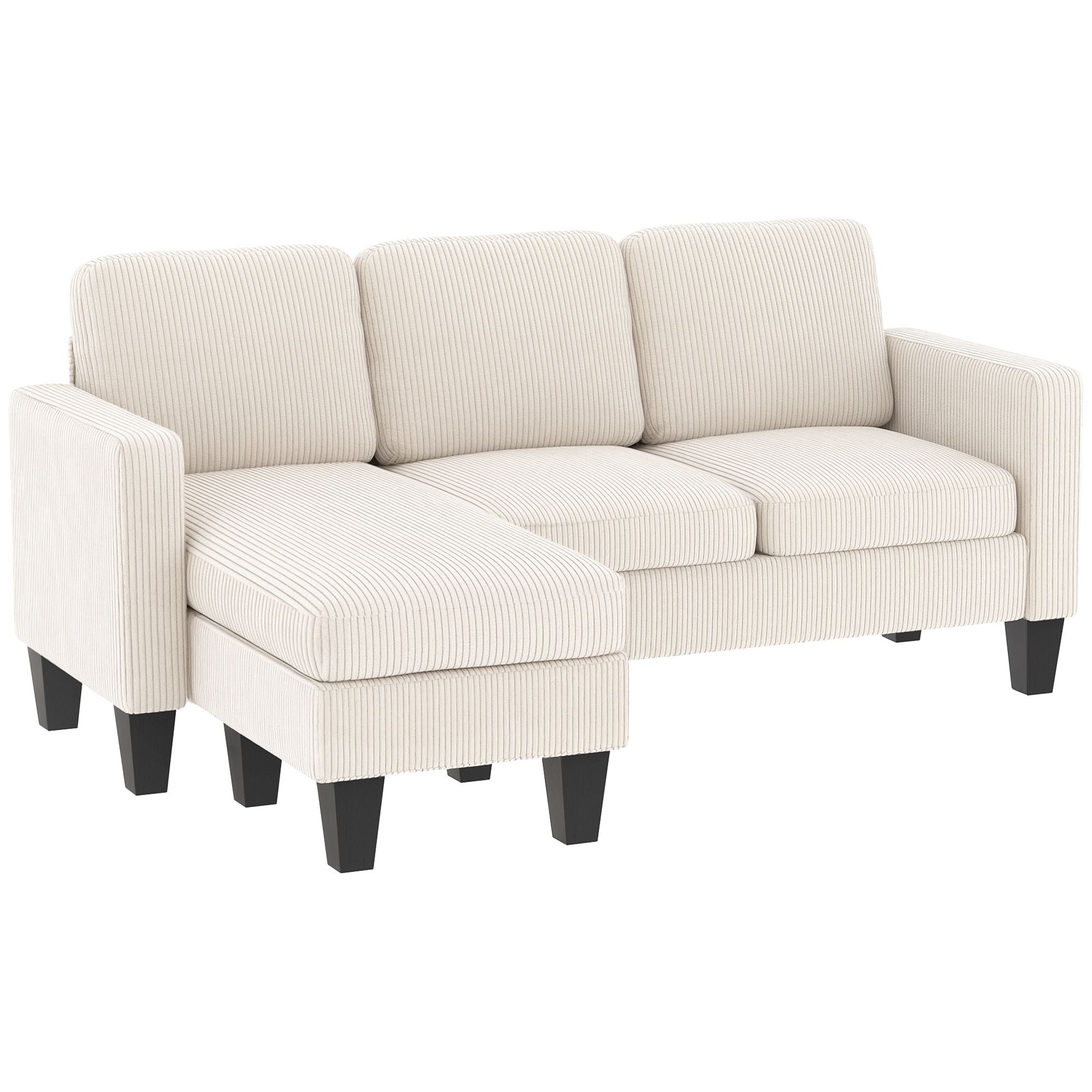 Sectional Sofa, L Shaped Couch, with Reversible Chaise or Ottoman,