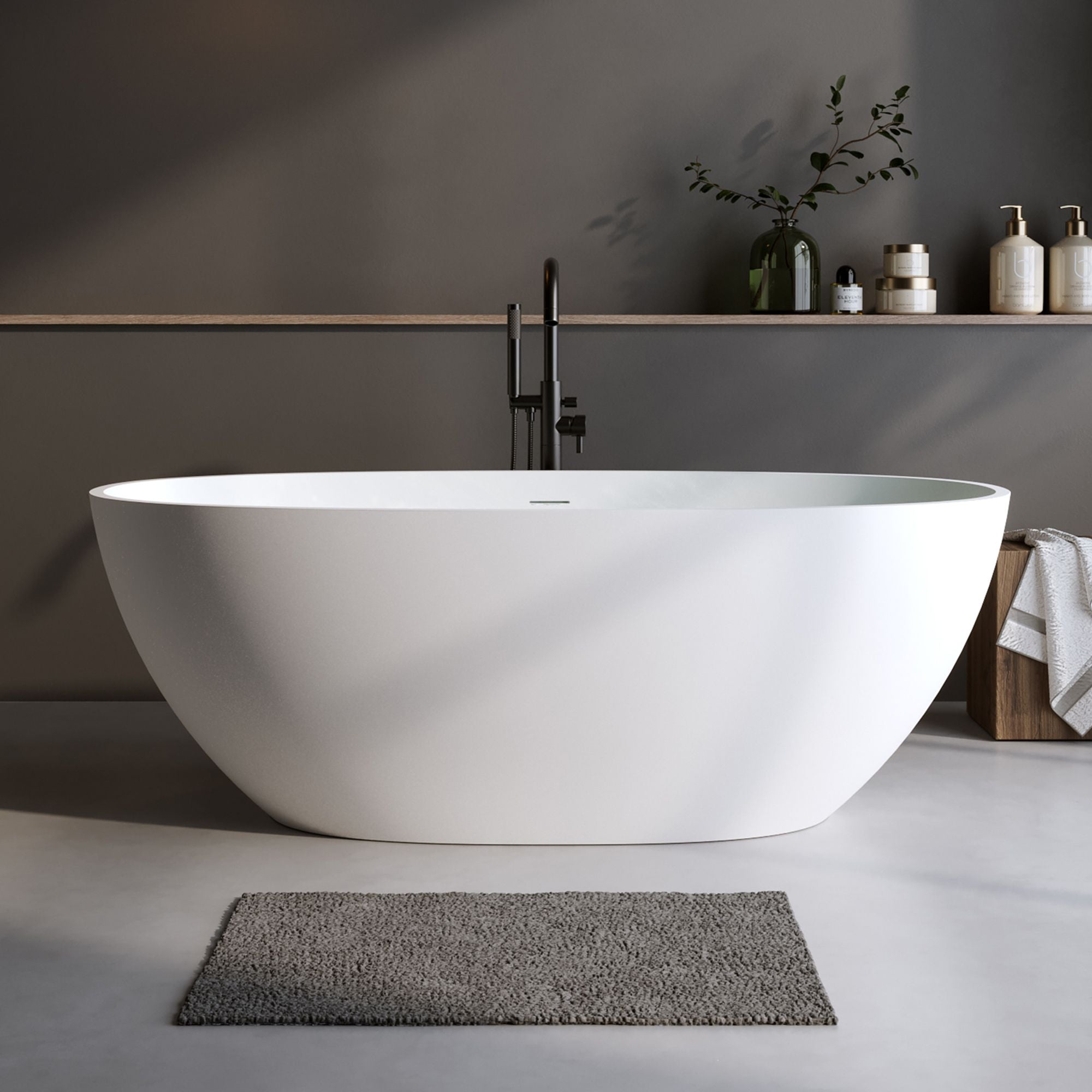 66.9″Solid Surface Matte Tub, Solid Surface Soaking Tub, Stone Resin