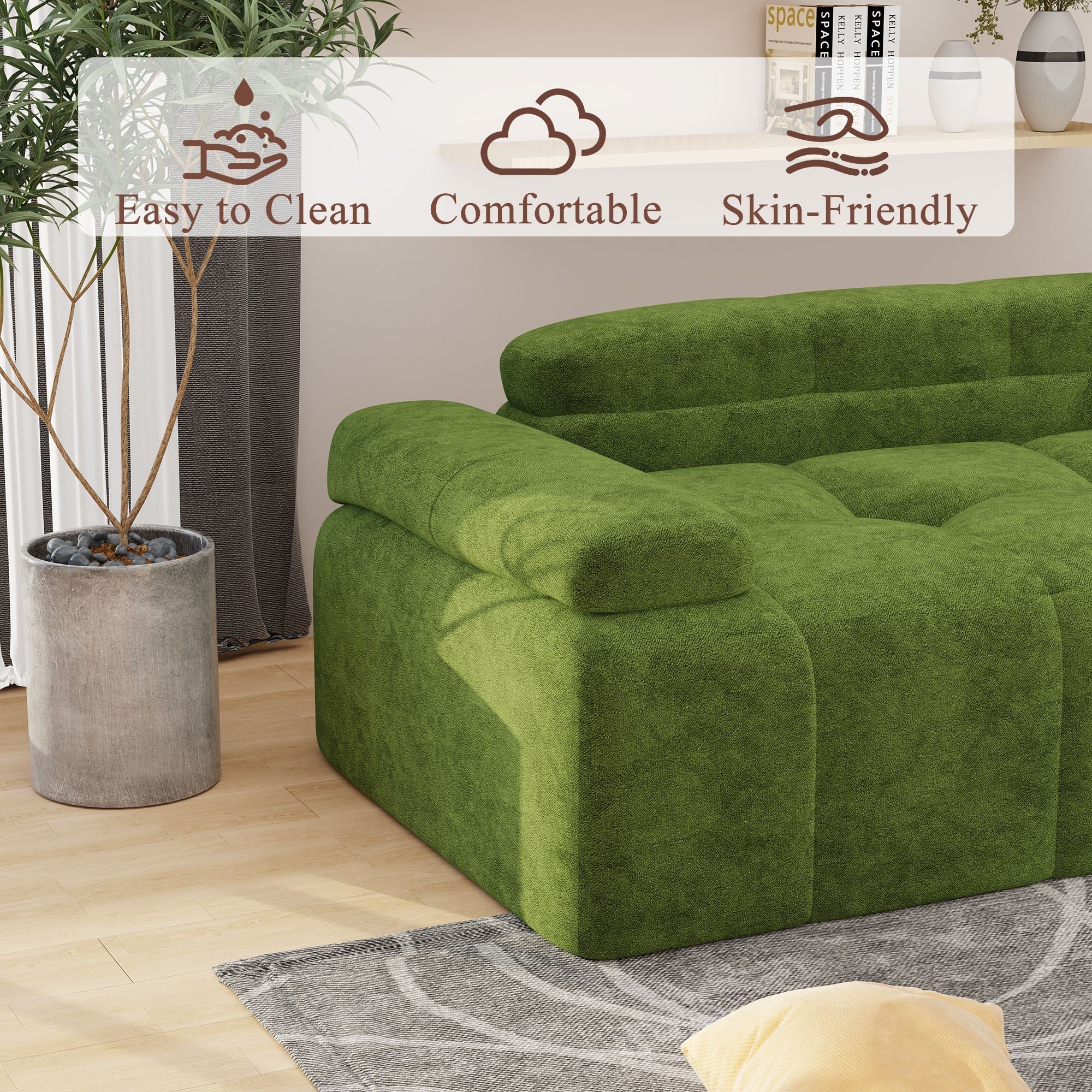 Modern Sofa Bed,Velvet Sleeper Couch,3 Seater Tufted Sofa,And