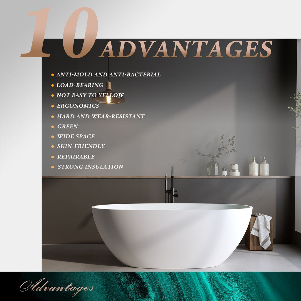 66.9″Solid Surface Matte Tub, Solid Surface Soaking Tub, Stone Resin