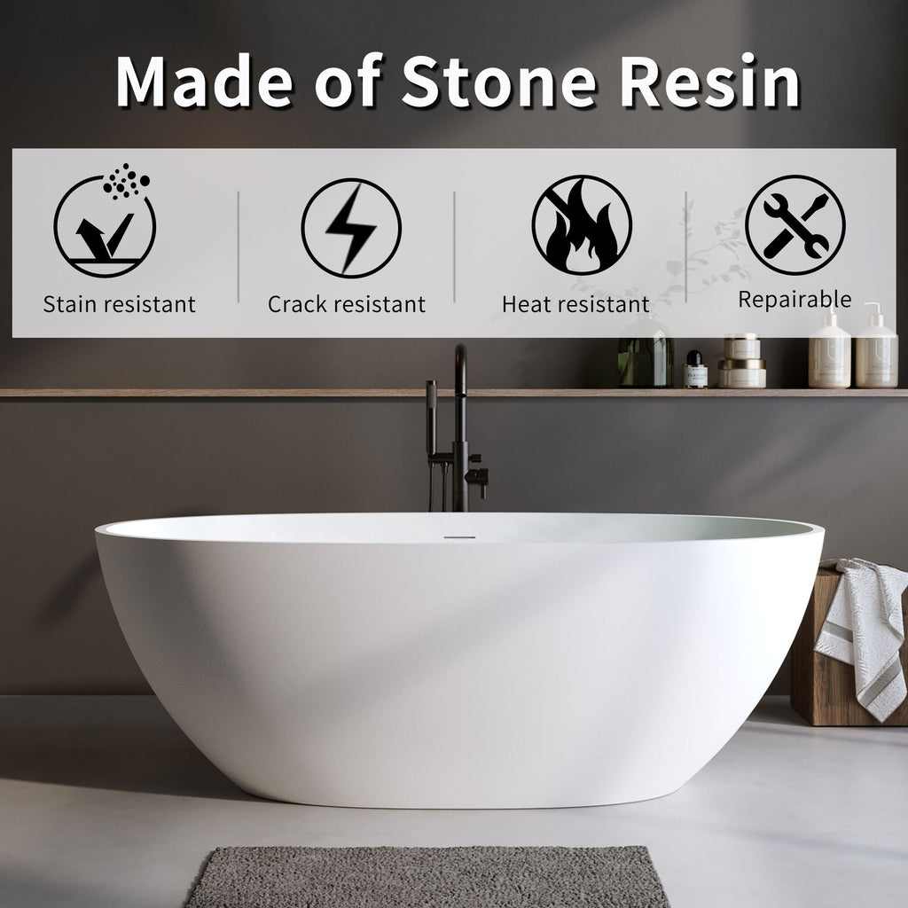 66.9″Solid Surface Matte Tub, Solid Surface Soaking Tub, Stone Resin
