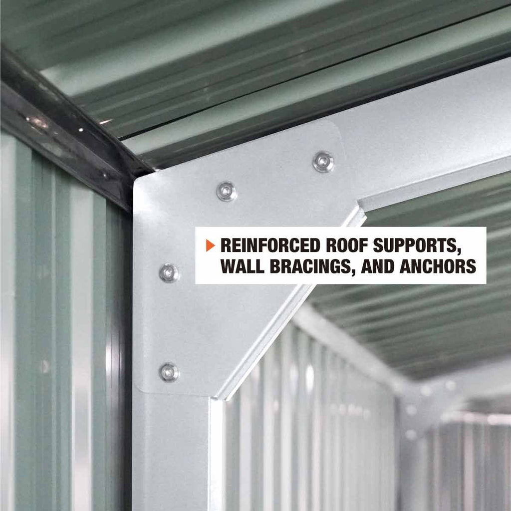 13' x 20' Metal Garage Shed with Double Front Doors, 7'9" Peak Height,