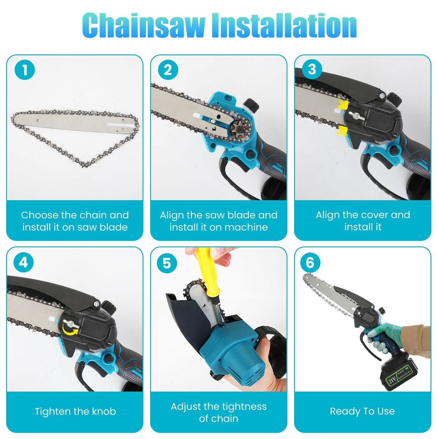 2-In-1 8' Cordless Electric Pole Saw and Mini Chainsaw with Extension