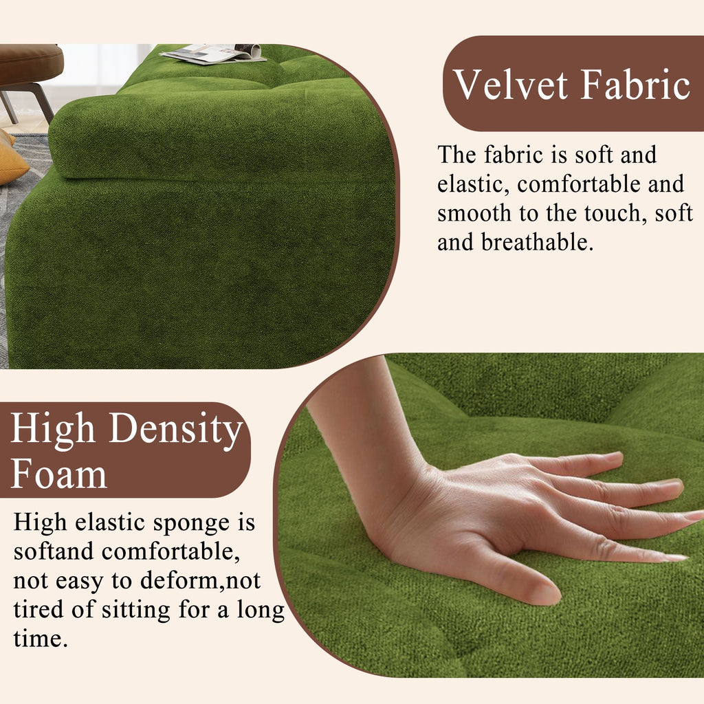 Modern Sofa Bed,Velvet Sleeper Couch,3 Seater Tufted Sofa,And