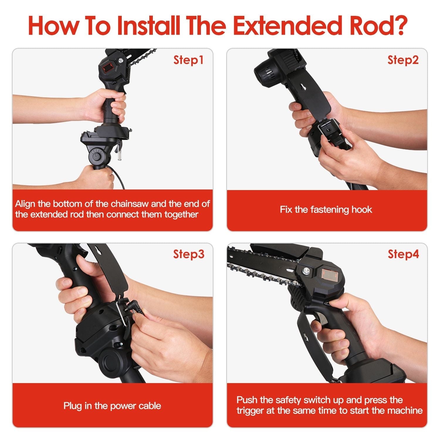 2-in-1 Cordless Pole Saw & Mini Chainsaw Electric Mini Chainsaw Length